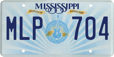 MS license plate MLP704