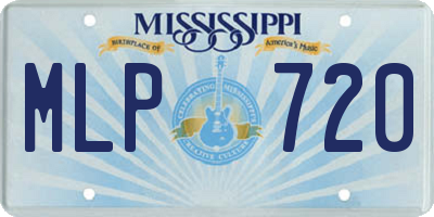 MS license plate MLP720