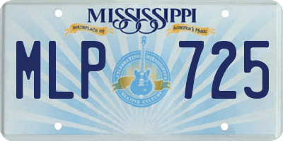 MS license plate MLP725