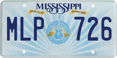 MS license plate MLP726
