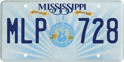 MS license plate MLP728