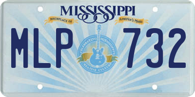 MS license plate MLP732