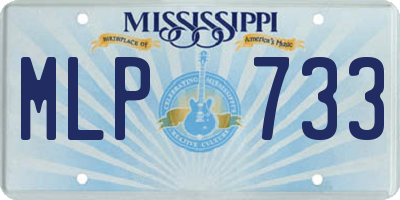 MS license plate MLP733