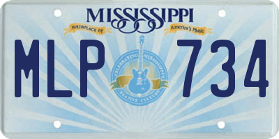 MS license plate MLP734