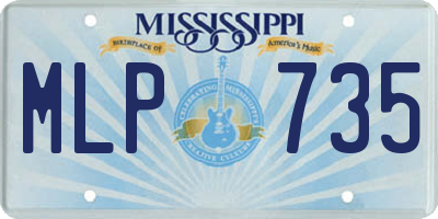 MS license plate MLP735