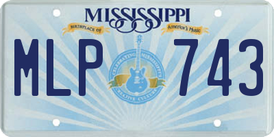 MS license plate MLP743