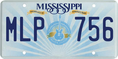 MS license plate MLP756