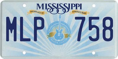 MS license plate MLP758