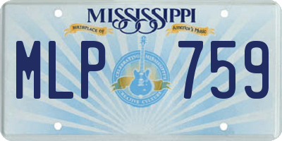 MS license plate MLP759