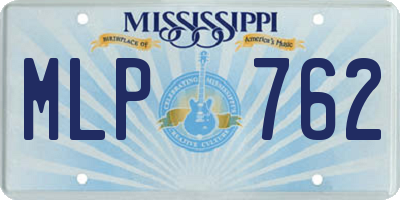 MS license plate MLP762