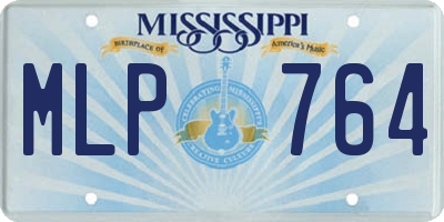 MS license plate MLP764