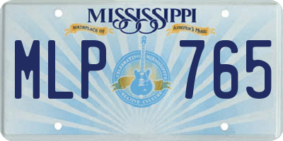 MS license plate MLP765