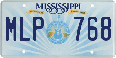 MS license plate MLP768