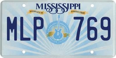 MS license plate MLP769