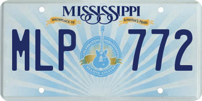 MS license plate MLP772