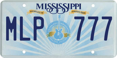 MS license plate MLP777