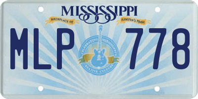 MS license plate MLP778