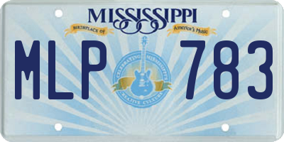 MS license plate MLP783
