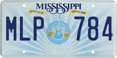 MS license plate MLP784