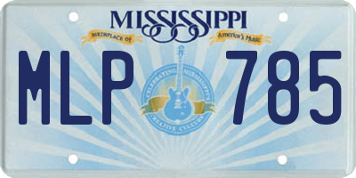 MS license plate MLP785