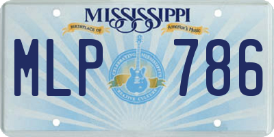 MS license plate MLP786