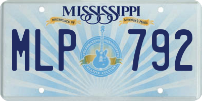 MS license plate MLP792