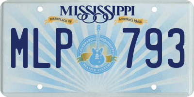 MS license plate MLP793