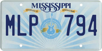 MS license plate MLP794