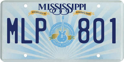 MS license plate MLP801