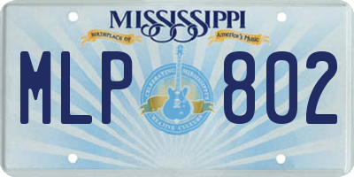 MS license plate MLP802
