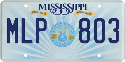 MS license plate MLP803