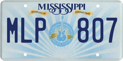 MS license plate MLP807