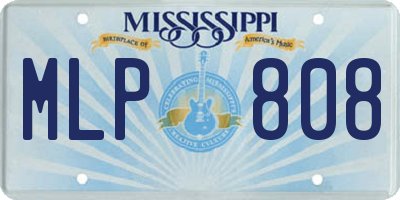 MS license plate MLP808