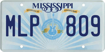 MS license plate MLP809