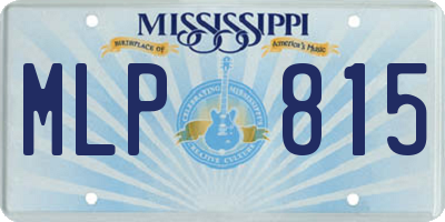 MS license plate MLP815