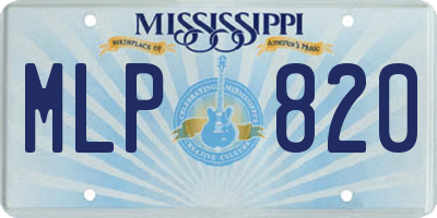 MS license plate MLP820