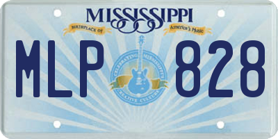 MS license plate MLP828