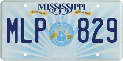 MS license plate MLP829