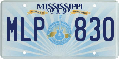MS license plate MLP830