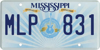 MS license plate MLP831