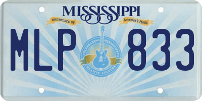 MS license plate MLP833