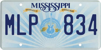 MS license plate MLP834