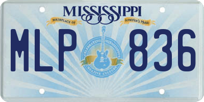 MS license plate MLP836
