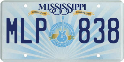 MS license plate MLP838