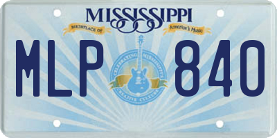 MS license plate MLP840