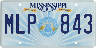 MS license plate MLP843