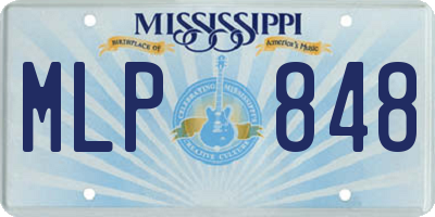 MS license plate MLP848