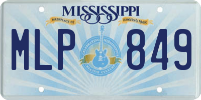 MS license plate MLP849