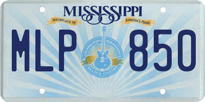 MS license plate MLP850