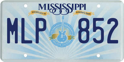 MS license plate MLP852